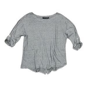 Adrienne Vittadini Striped 100% Linen Top 3X